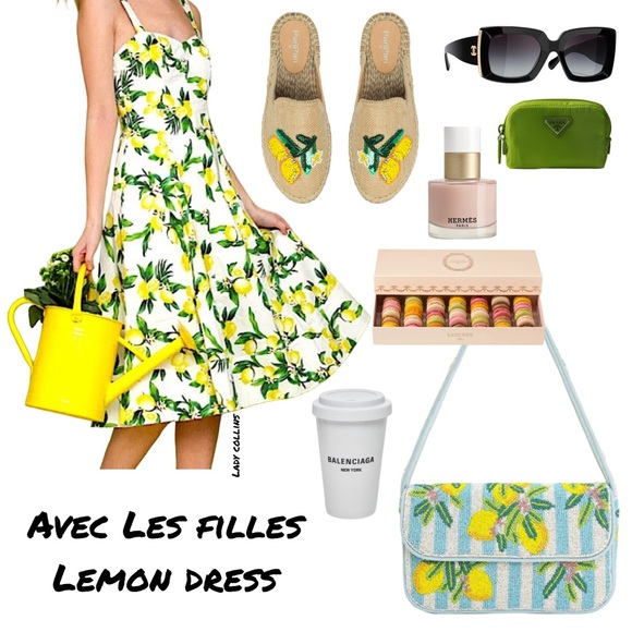 Avec Les Filles Dresses & Skirts - Avec Les Filles Lemon Print Summer Midi Dress